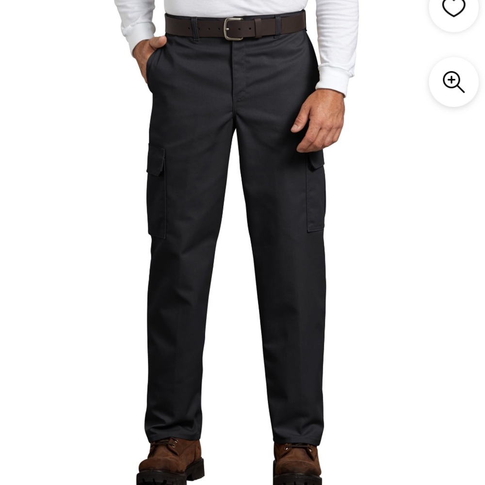 Genuine Dickies Black Cargo Pant Relaxed Fit Size 34x32